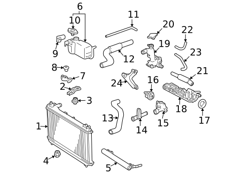 Radiator & Components for 1995 Toyota Camry #3