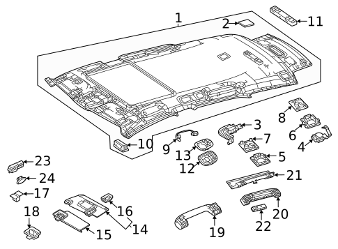 Interior Trim - Roof for 2021 Mercedes-Benz GLE 53 AMG® SUV #1