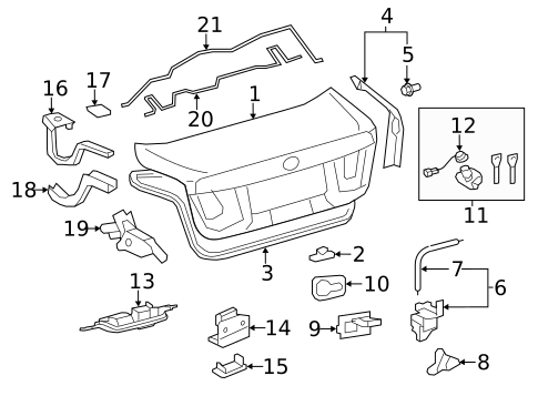 Trunk for 2017 Lexus LS460 #0