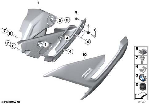 Motorcycle Trim Section, Windshield for 2022 BMW-Motorrad S 1000 R #3