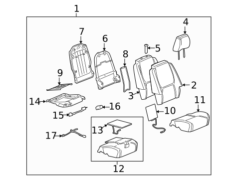 Front Seat Components for 2009 Chevrolet Equinox #1