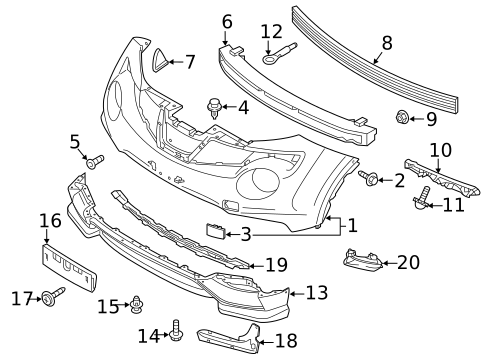 Bumper & Components - Front for 2014 Nissan Juke #0