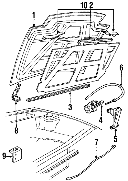Hood & Components for 1989 Ford Probe #0