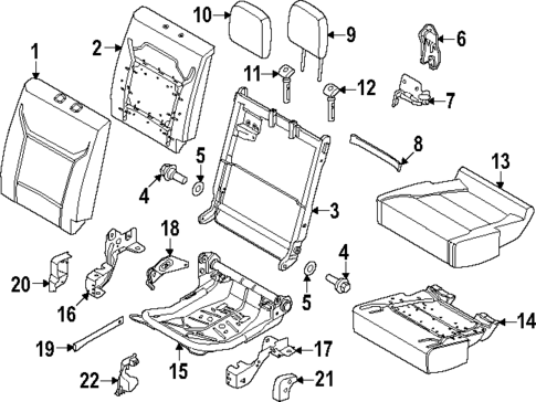Rear Seat Components for 2023 Ford F-250 Super Duty #0