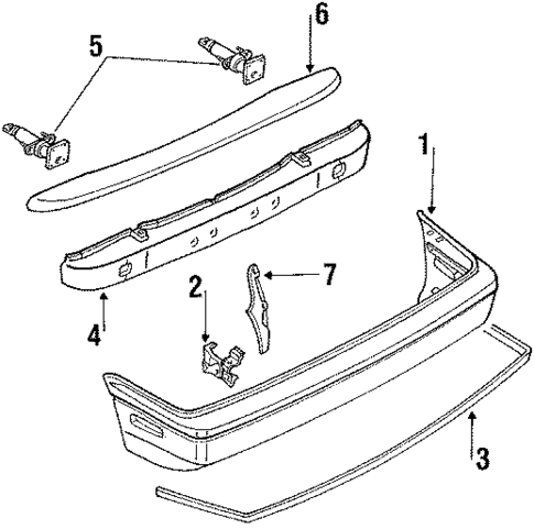 Rear Bumper for 1988 Isuzu I-Mark #0