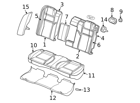 Rear Seat Components for 2009 Dodge Charger #2