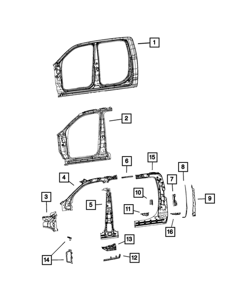 Aperture Panel, Pillar Supports and Cab Back for 2025 Ram 1500 #1