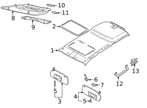 Interior Trim - Roof for 2000 Audi A8 Quattro #0