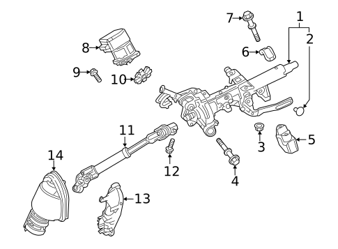 Steering Column Assembly for 2025 Toyota Corolla #0