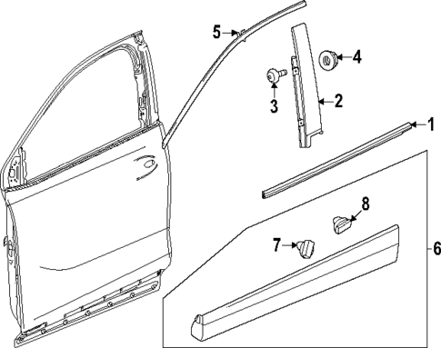 Exterior Trim - Front Door for 2024 Buick Encore GX #0
