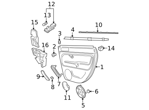 Interior Trim - Rear Door for 2004 Volkswagen Passat #1