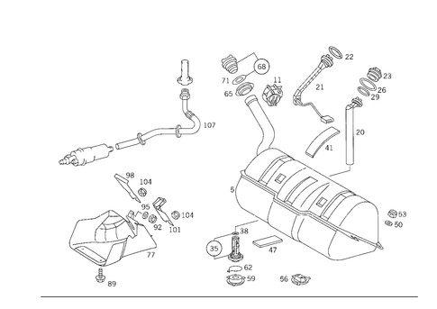 Fuel Tank with Detachable Parts for 1992 Mercedes-Benz 500SEL #1