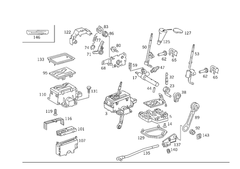 Floor Shift Used with Automatic Fivespeed Transmission 722.6 for 1998 Mercedes-Benz C280 #1