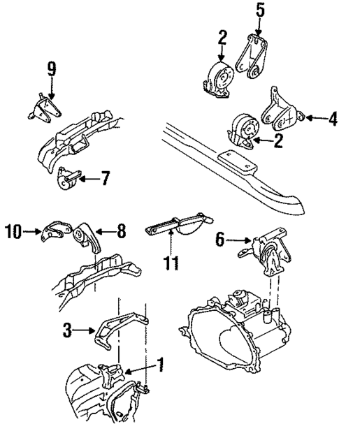 Engine & Trans Mounting for 1995 Mercury Mystique #0