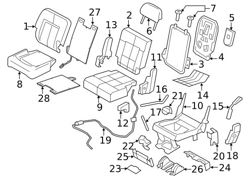 Rear Seat Components for 2017 Lincoln Navigator #1