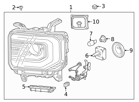 Headlamp Components for 2017 GMC Sierra 1500 #0
