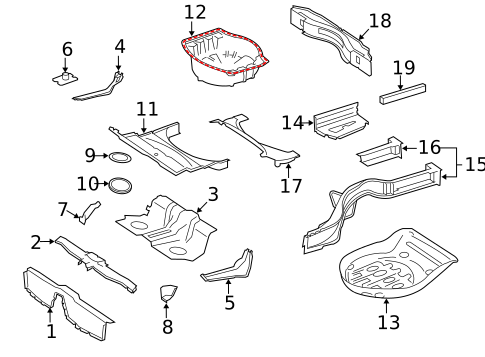 Rear Floor & Rails for 2013 Mercedes-Benz S600 #0