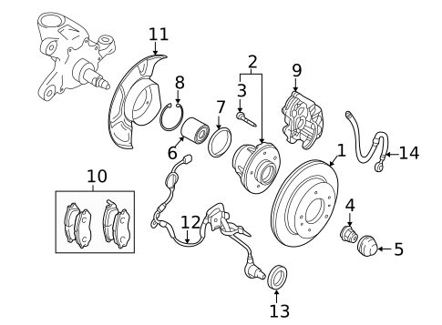 Brake Components for 2004 INFINITI M45 #1