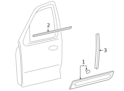 Exterior Trim - Front Door for 2007 Mercury Mariner #0