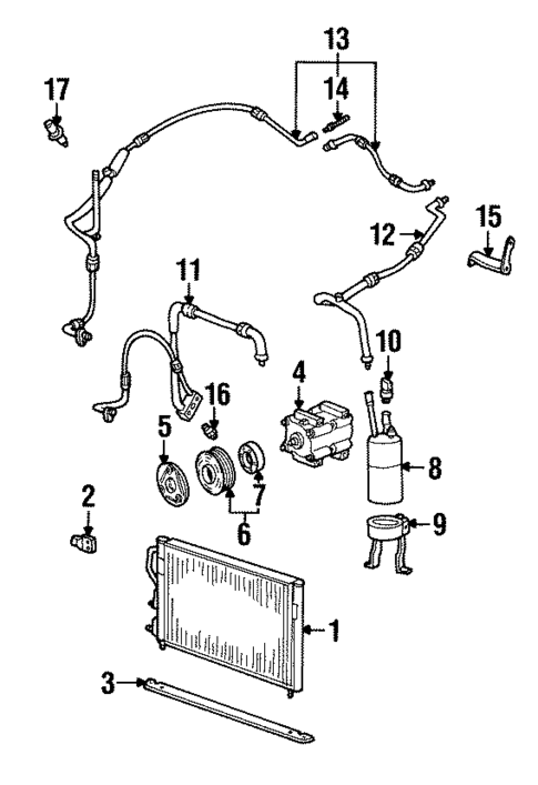 Condenser, Compressor & Lines for 2000 Ford Contour #0