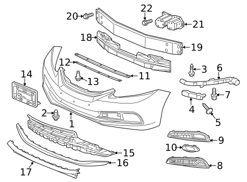 Bumper & Components - Rear for 2013 Honda Civic #3