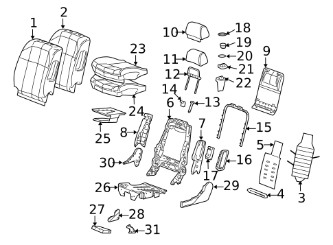 Front Seat Components for 2008 Cadillac STS #0