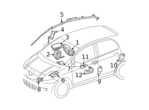 Air Bag Components for 2012 Toyota Yaris #2