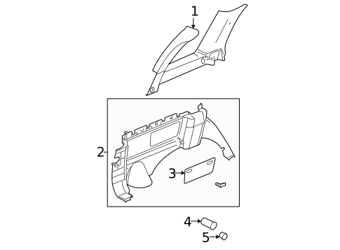 Interior Trim - Quarter Panels for 2002 Oldsmobile Bravada #1