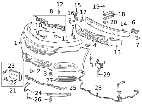 Bumper & Components - Front for 2015 Chevrolet Impala #0