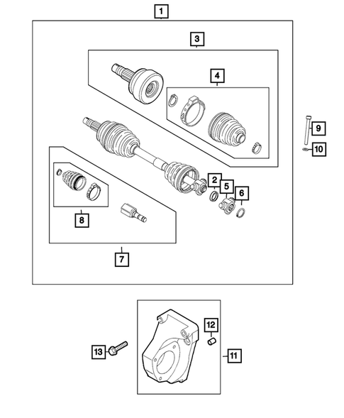 Front Axle Drive Shafts for 2018 Jeep Renegade #0