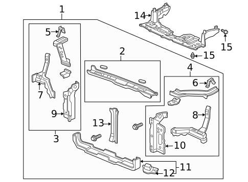 Radiator Support for 2003 Honda Civic #1