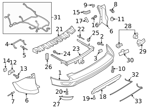 Bumper & Components - Rear for 2016 Ford Escape #0