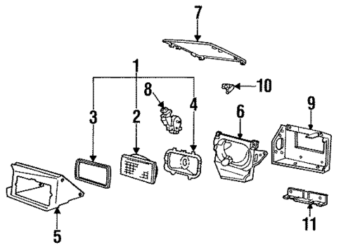 Headlamp Components for 1987 Pontiac Firebird #0