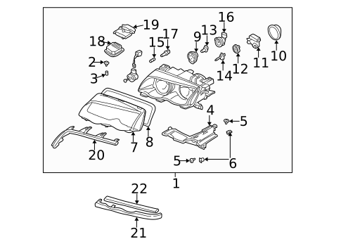 Headlamp Components for 2001 BMW M3 #1