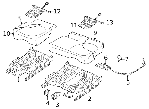 Rear Seat Components for 2015 Volkswagen Touareg #2