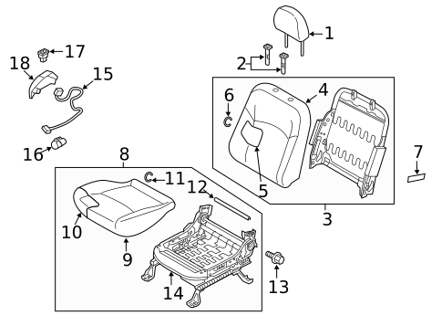 Driver Seat Components for 2025 Mitsubishi Outlander Sport #1
