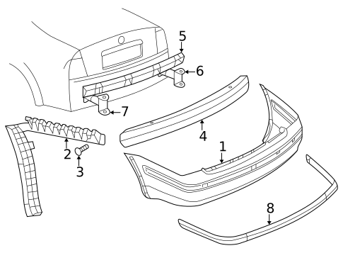 Bumper & Components - Rear for 2001 Volkswagen Passat #3