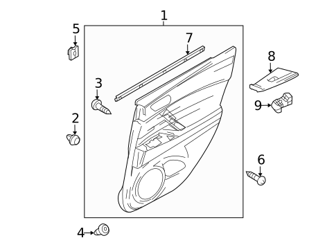 Interior Trim - Rear Door for 2011 Mazda 3 #1
