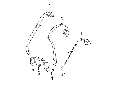 Rear Seat Belts for 2008 BMW 535xi #1