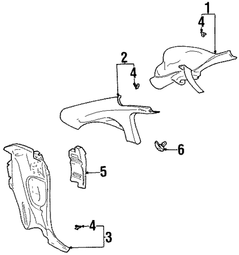 Interior Trim - Quarter Panels for 2001 Saturn SC2 #1