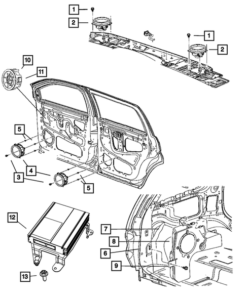 Radio, Antenna, Speakers, DVD, and Video systems for 2009 Chrysler Aspen #1