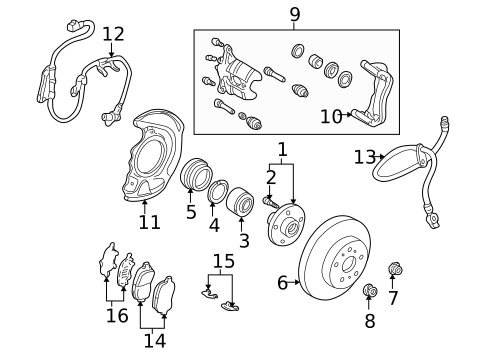 Brake Components for 1999 Lexus ES300 #1