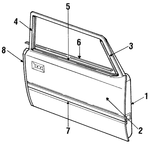 Door & Components for 1992 Ford Mustang #0