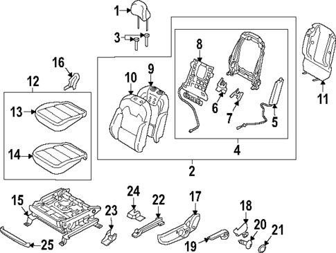 Driver Seat Components for 2022 Kia Telluride #0