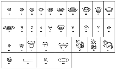 Expansion Plugs, Grommets for 1988 Mercedes-Benz 190D #1