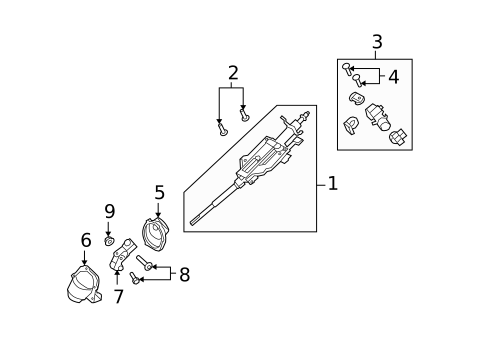 Steering Column Assembly for 2008 Mercury Mariner #0