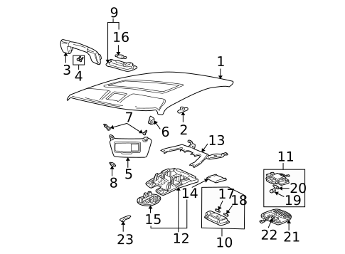 Interior Trim - Roof for 1999 Saab 9-3 #0