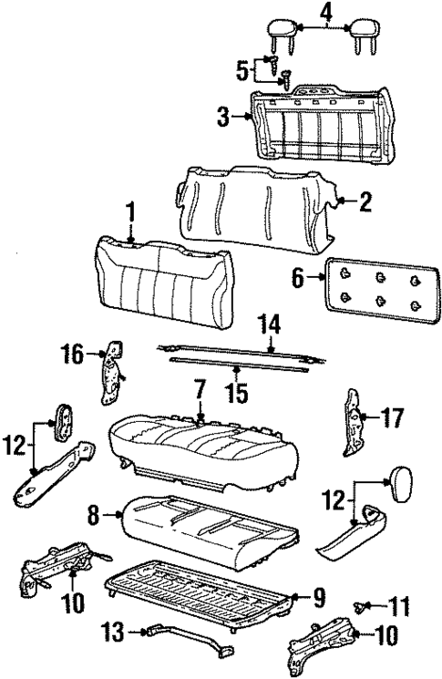 Rear Seat Components for 2003 Ford Windstar #1