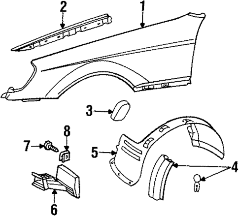 Fender & Components for 1995 Mercedes-Benz S600 #0
