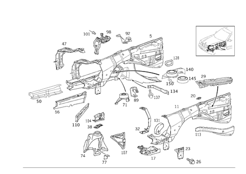 Wheelhouse, Front Subframe for 1999 Mercedes-Benz E430 #2